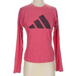 Adidas Heathered Pink/Red Long Sleeve Shirt Size S